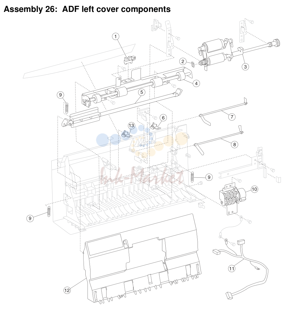 27. Assembly 26: ADF left cover components