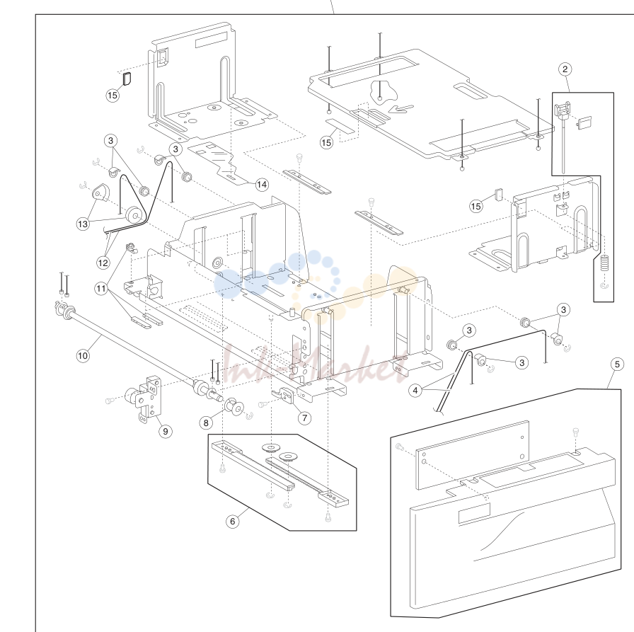 33. Assembly 32: 2000-sheet dual input (TTM)-tray 3
