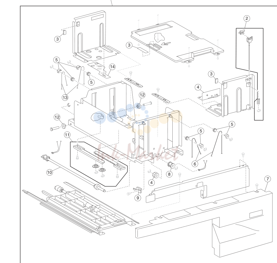 34. Assembly 33: 2000-sheet dual input (TTM)-tray 4