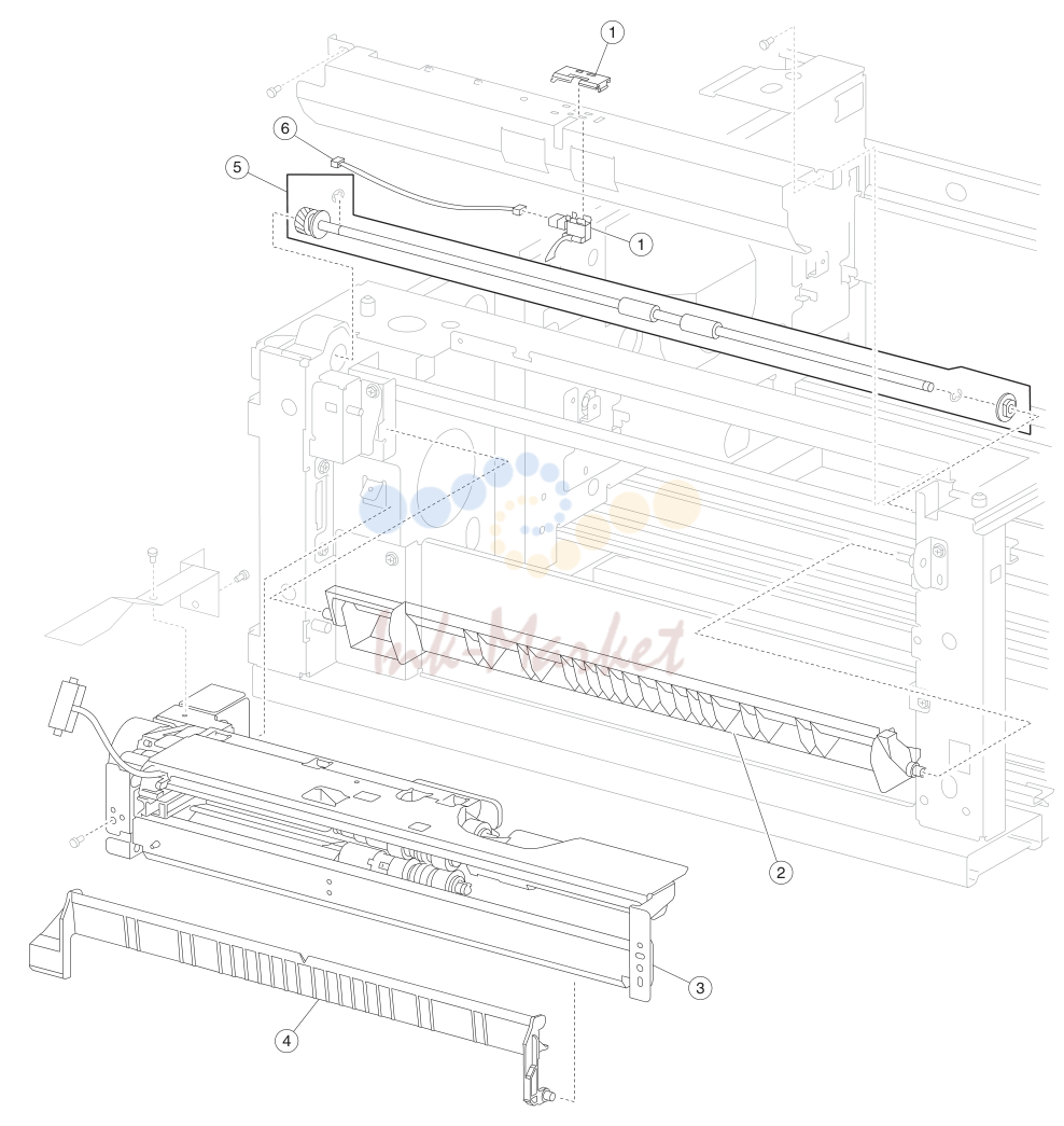 36. Assembly 35: 2000-sheet dual input (TTM)-feed and transport