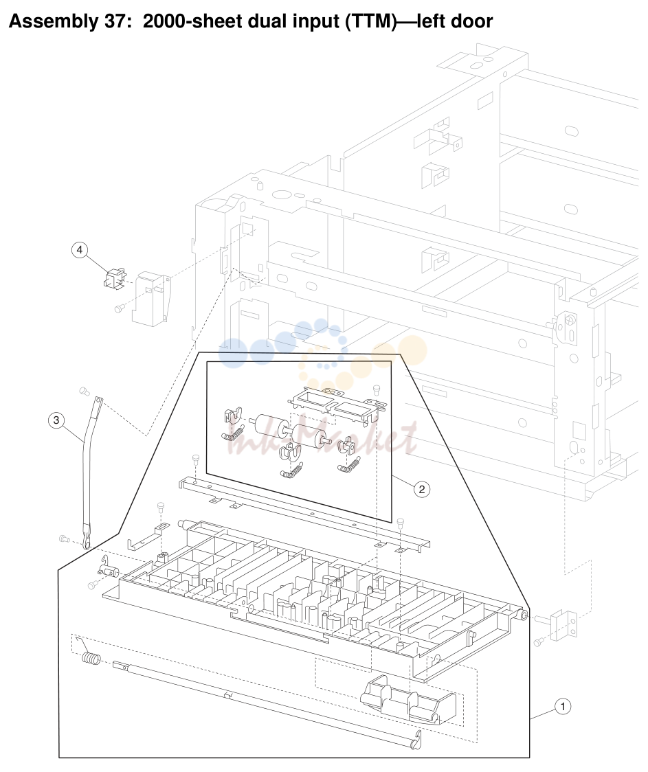 38. Assembly 37: 2000-sheet dual input (TTM)-left door