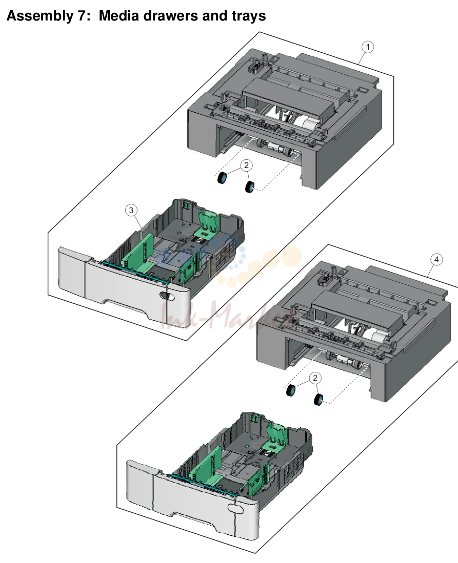7. Assembly 7: Media drawers and trays