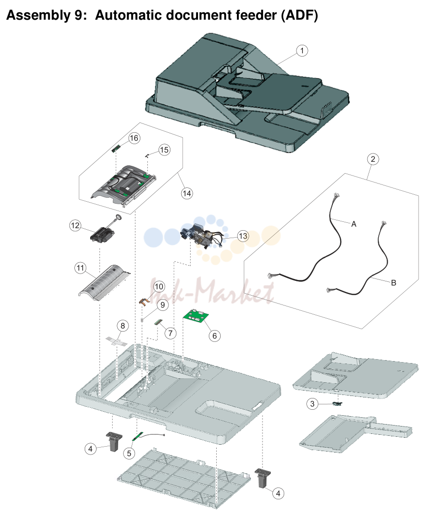 8. Assembly 9: Automatic document feeder (ADF)