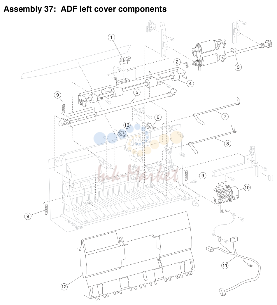 11. Assembly 37: ADF left cover components