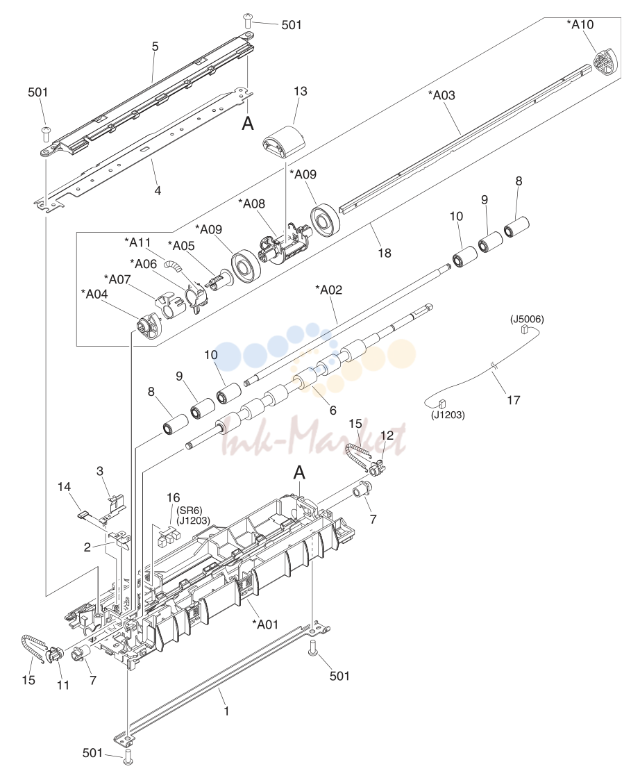 13. Figure 7-17 Paper pickup feeder assembly (Tray 3)