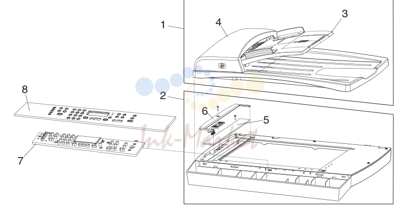 1. Automatic document feeder and scanner assembly