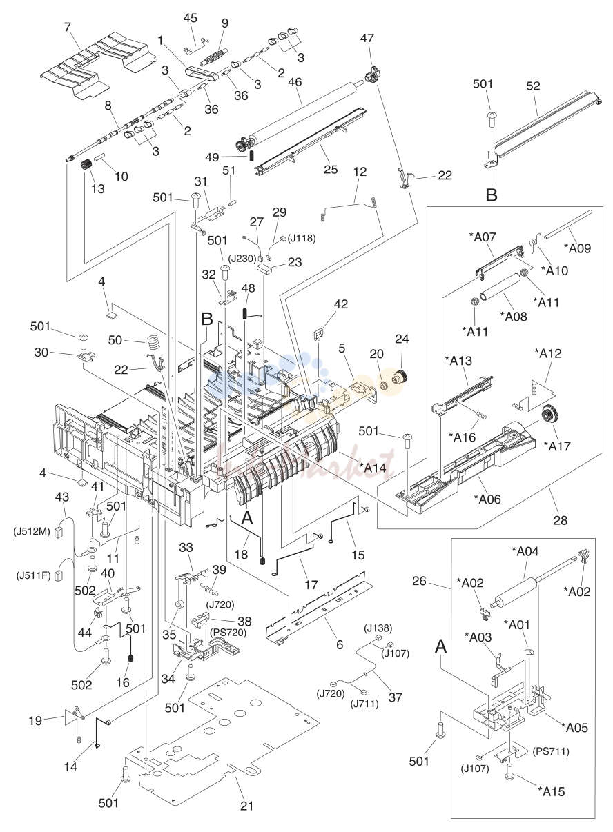 9. Figure 7-9 Middle frame assembly