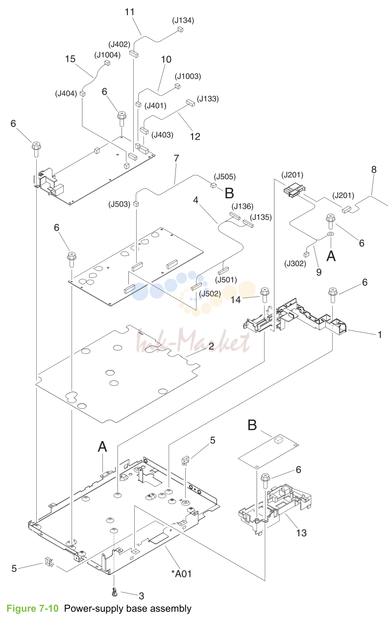 10. Figure 7-10 Power-supply base assembly