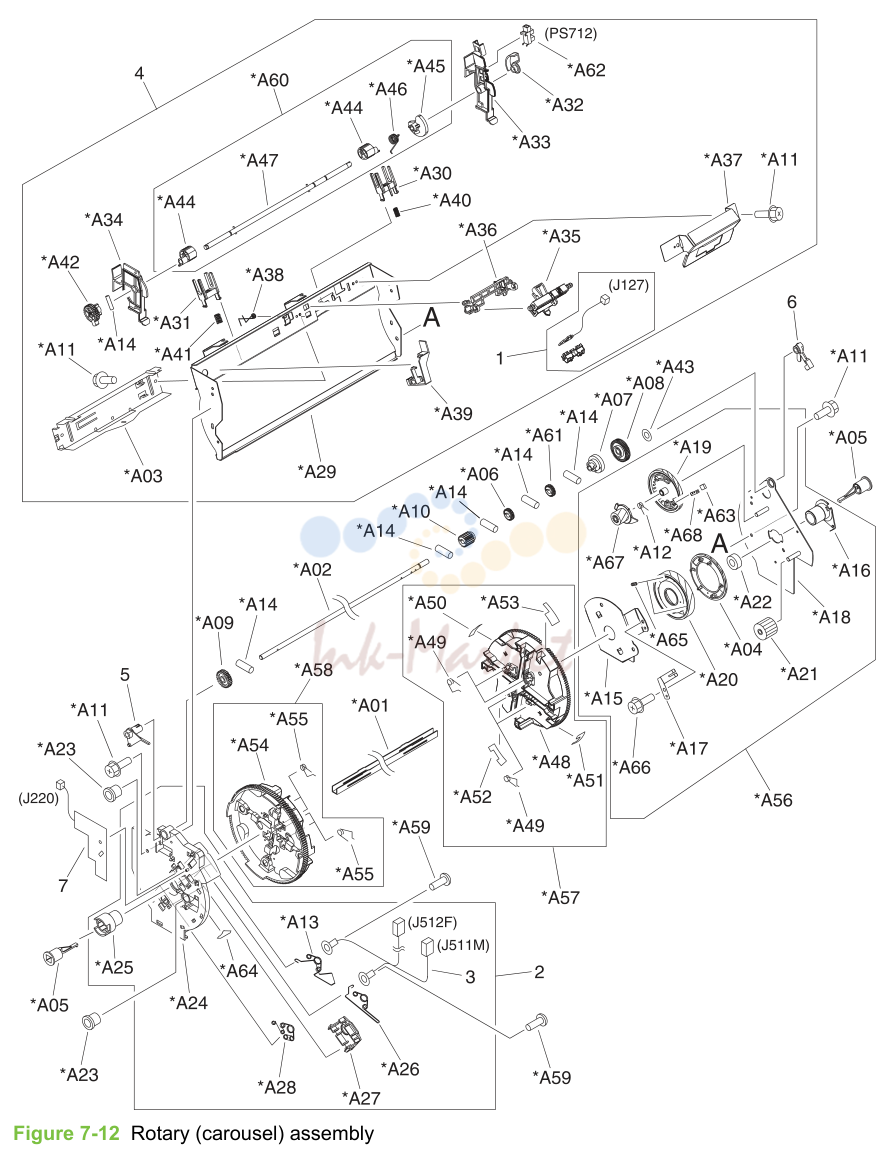 12. Figure 7-12 Rotary (carousel) assembly