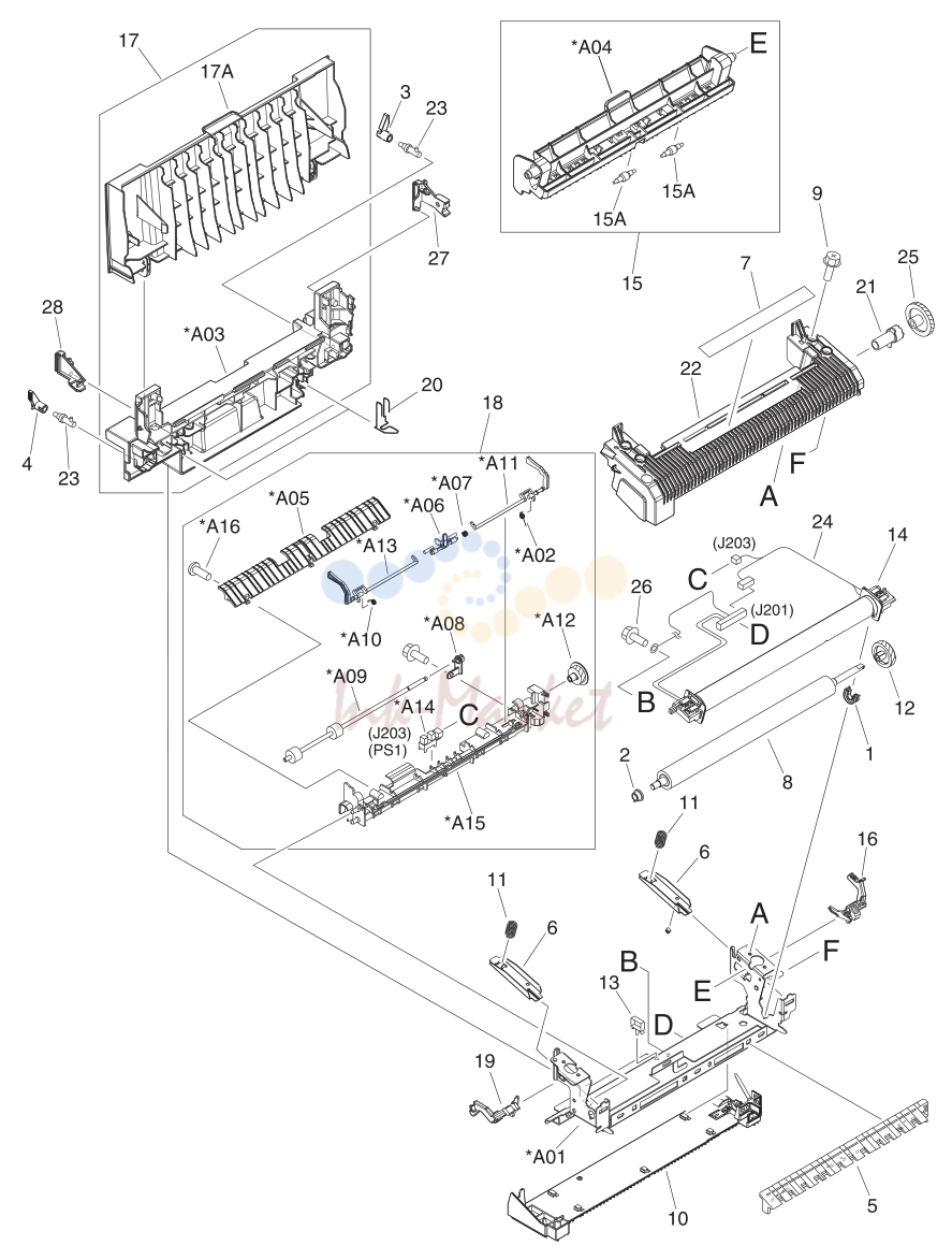 14. Figure 7-14 Fuser assembly