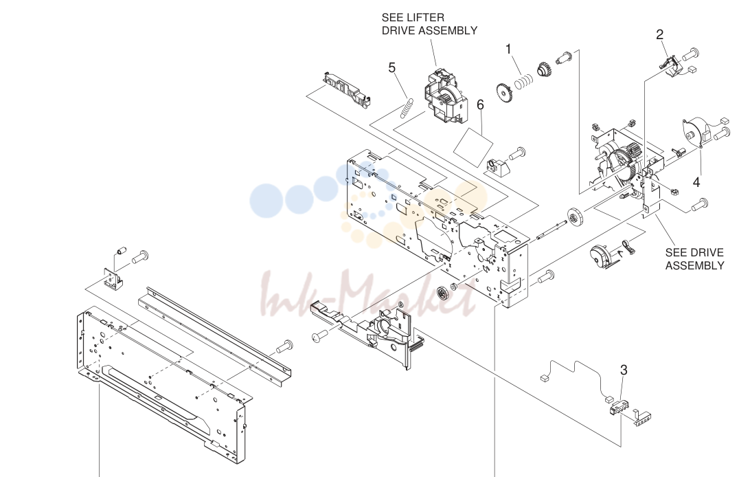 9. 500-sheet feeder internal components