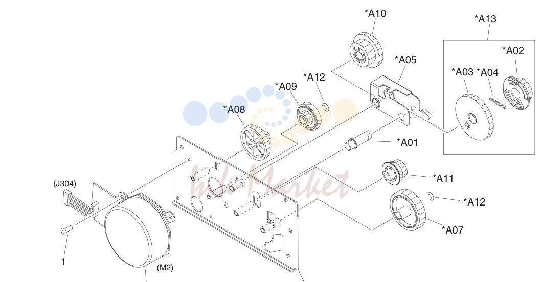 19. Fuser drive assembly (print engine)