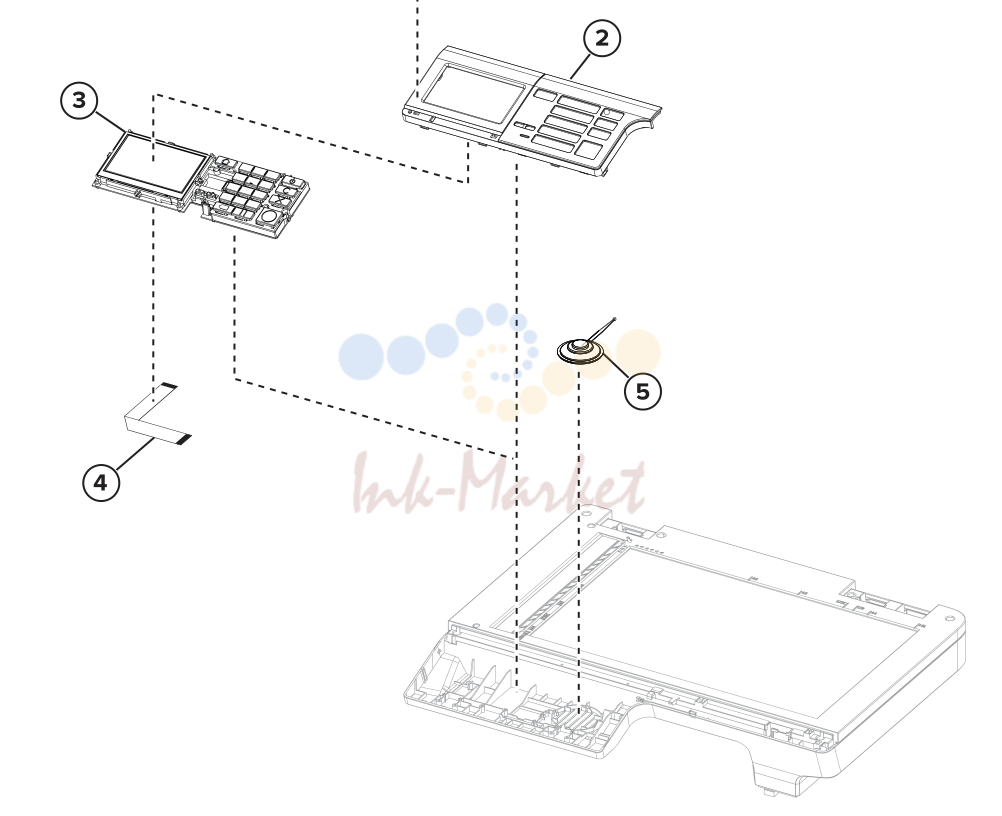 2. Assembly 2: Control panel (MX421, MX521, and MX522)