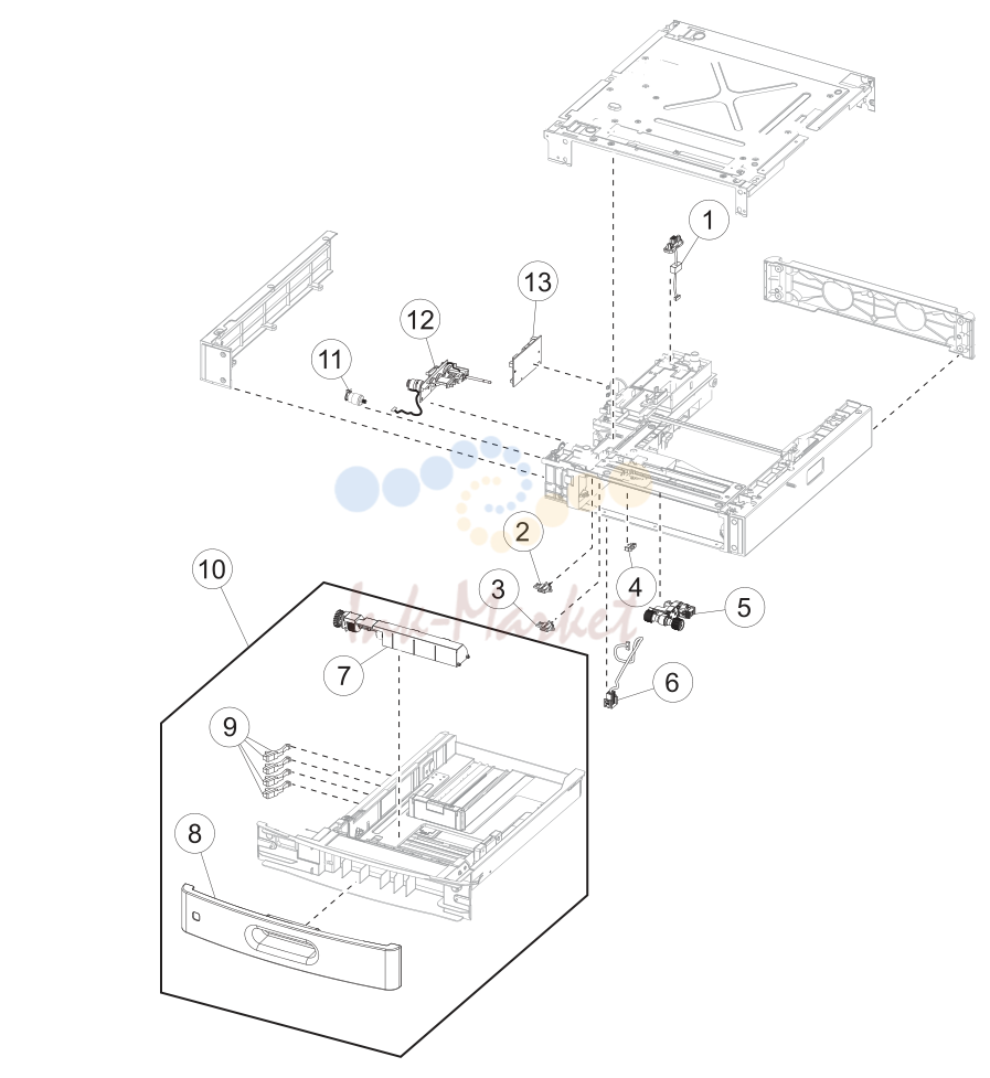 11. Assembly 11: 250-sheet tray option