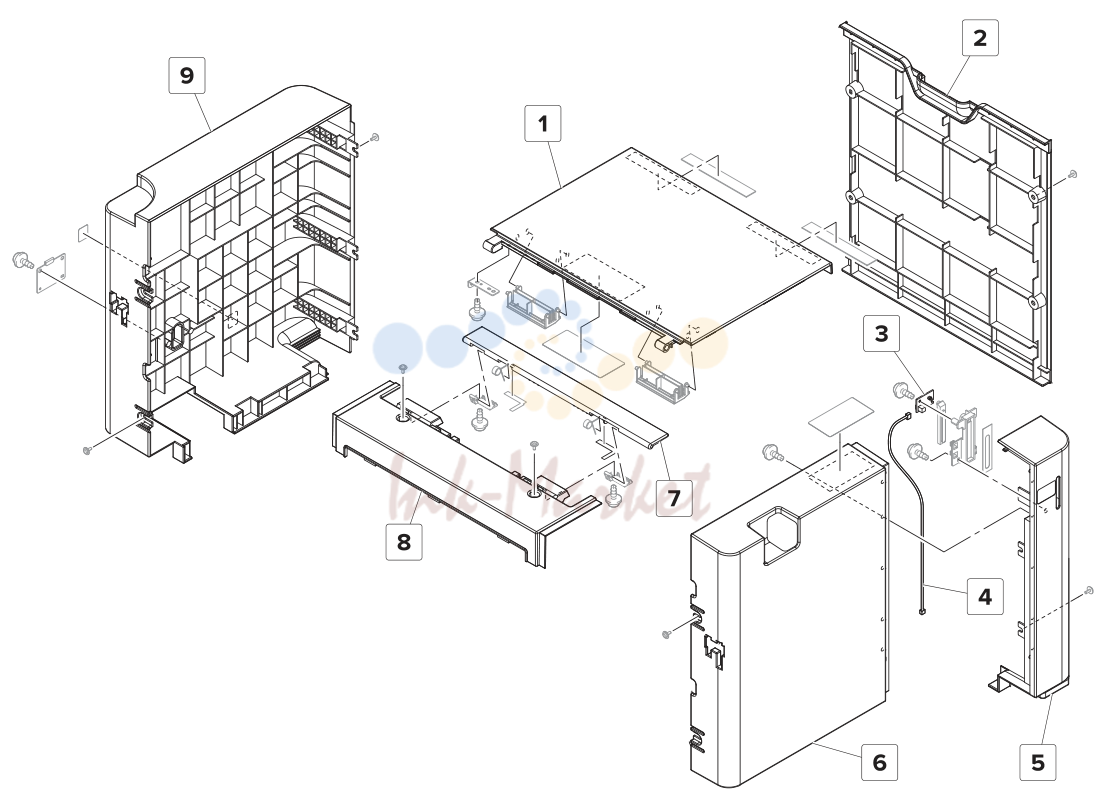 47. Assembly 54: 3000 sheet tray-Covers