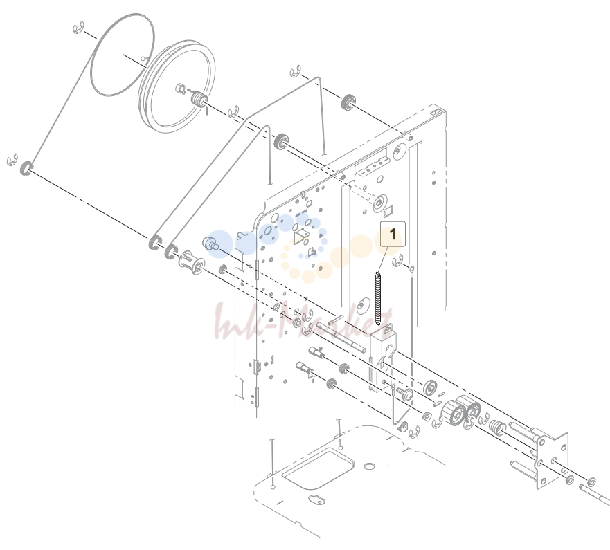51. Assembly 61: 3000 sheet tray-Elevator rear section