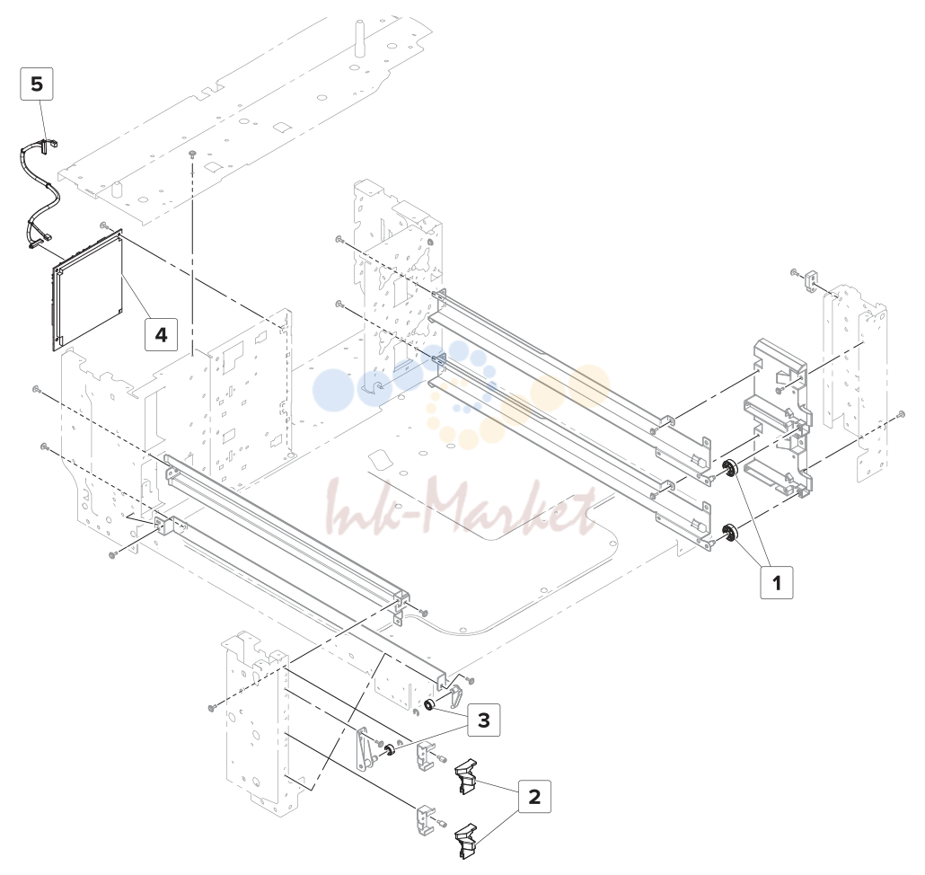 39. Assembly 44: 2 x 500 sheet tray-Frame