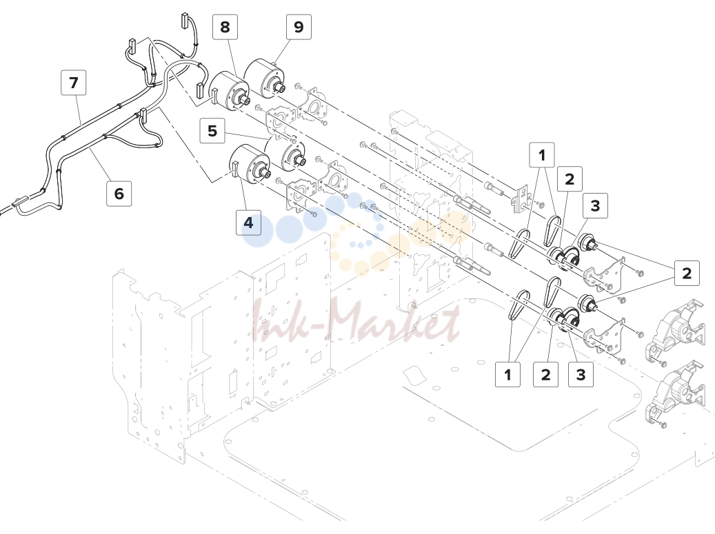 40. Assembly 45: 2 x 500 sheet tray-Paper feed