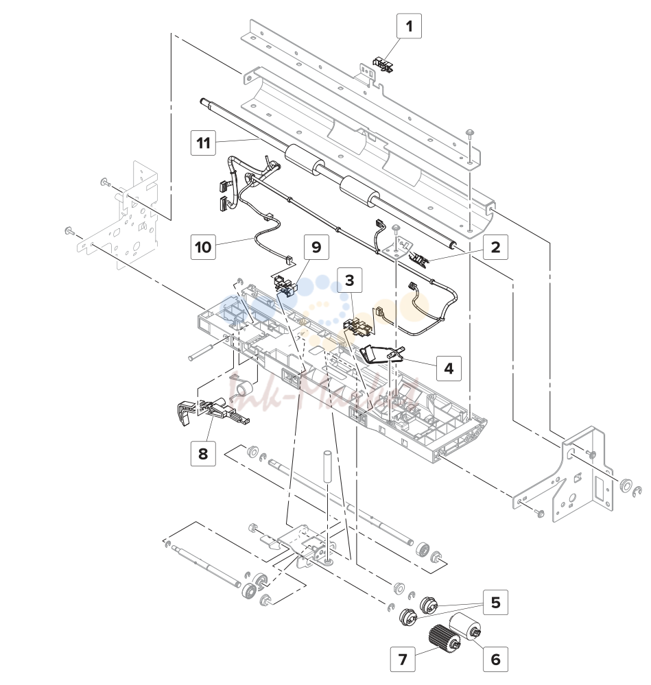 43. Assembly 49: 2 x 500 sheet tray-Paper pick 2