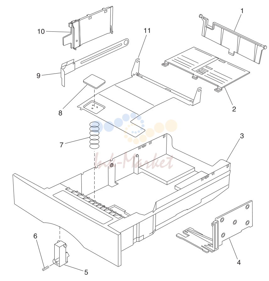 13. Assembly 14: 500-Sheet Tray