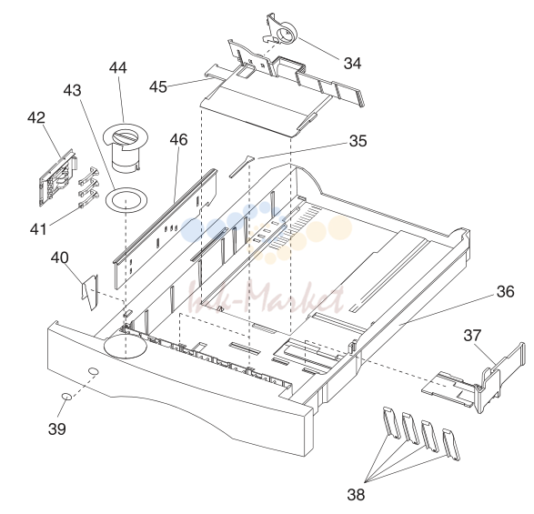 25. Assembly 15: 250-Sheet Tray (continued)