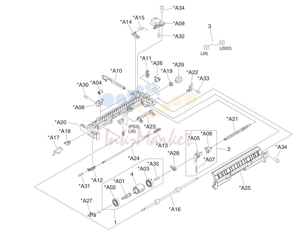 8. Tray 2 pickup assembly