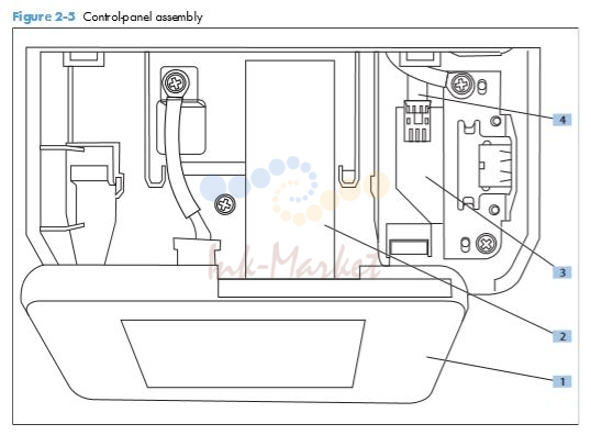 HP M521 M525 Control panel assembly printer parts diagram