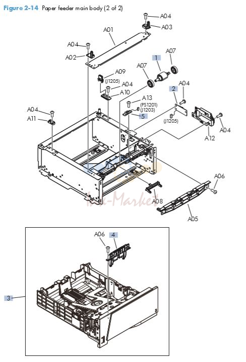 HP M401 M425 PCA Paper feeder main body 2 of 2 printer parts diagram