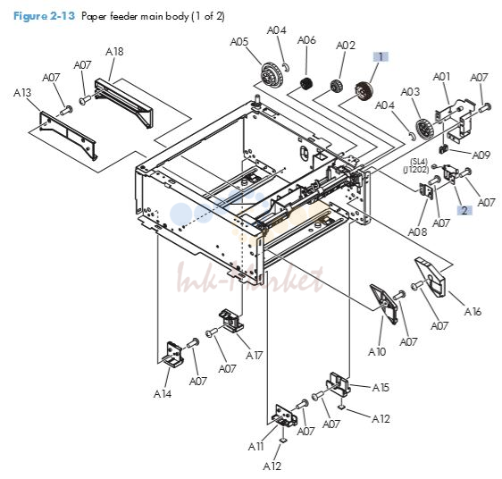 HP M401 M425 PCA Paper feeder main body 1 of 2 printer parts diagram