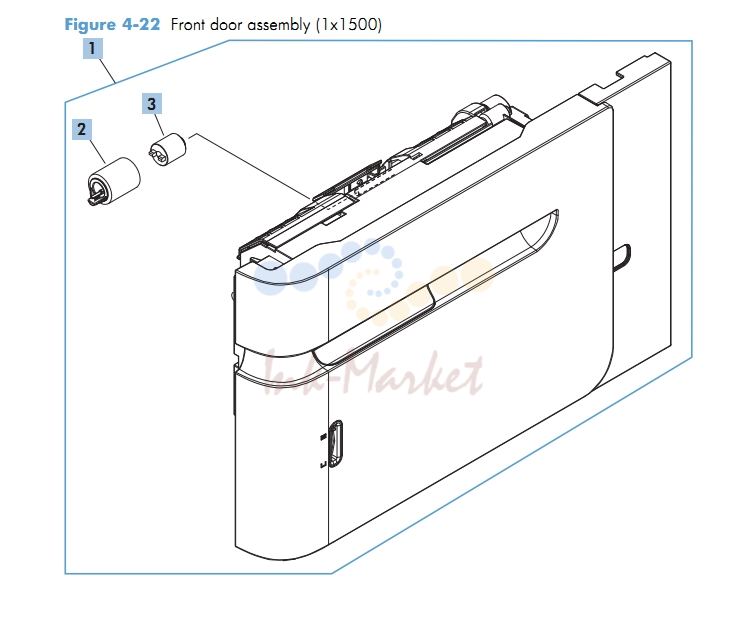 Sheet Feeder Front Door Assy M601 M602 M603 HP Laser Printer Diagrams