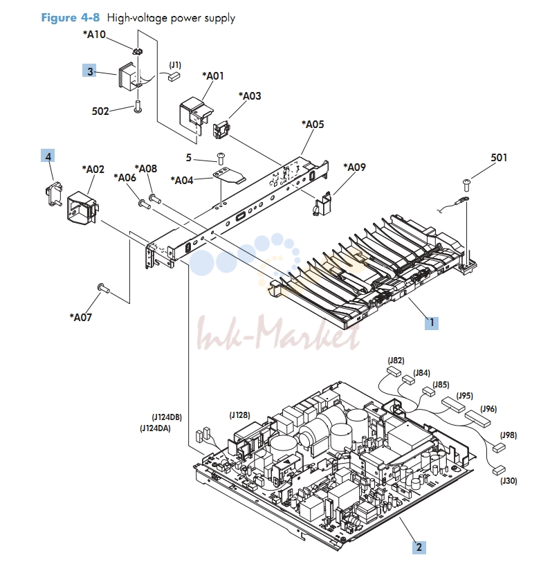 Power Supply M601 M602 M603 HP Laser Printer Diagrams