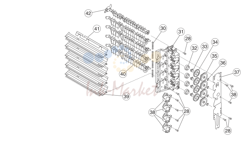 27. Assembly 27 (cont.): 5-bin mailbox