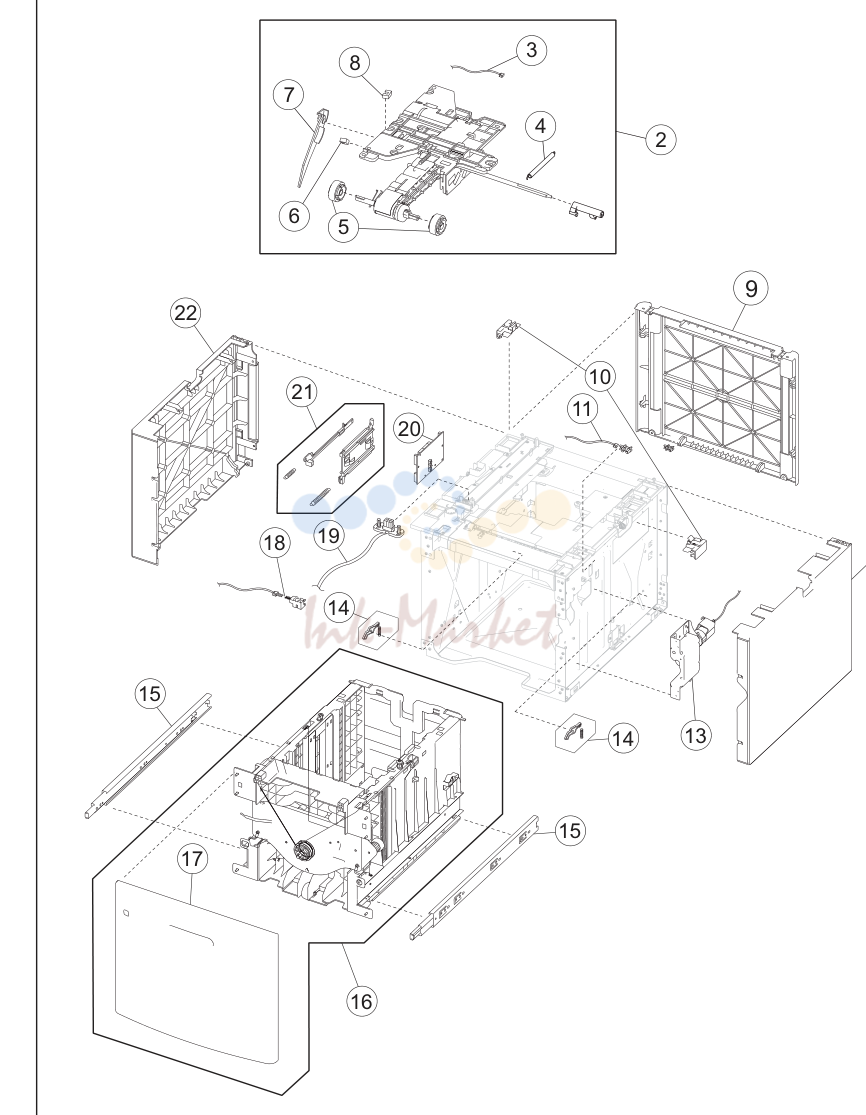 12. Assembly 12: HCIT Sheet option tray assembly