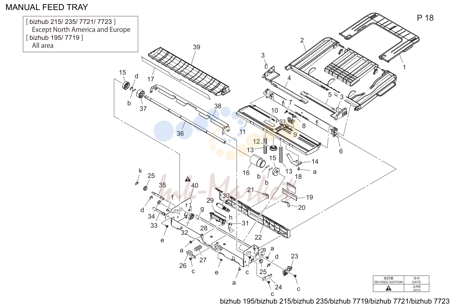 Manual feed tray (P18)