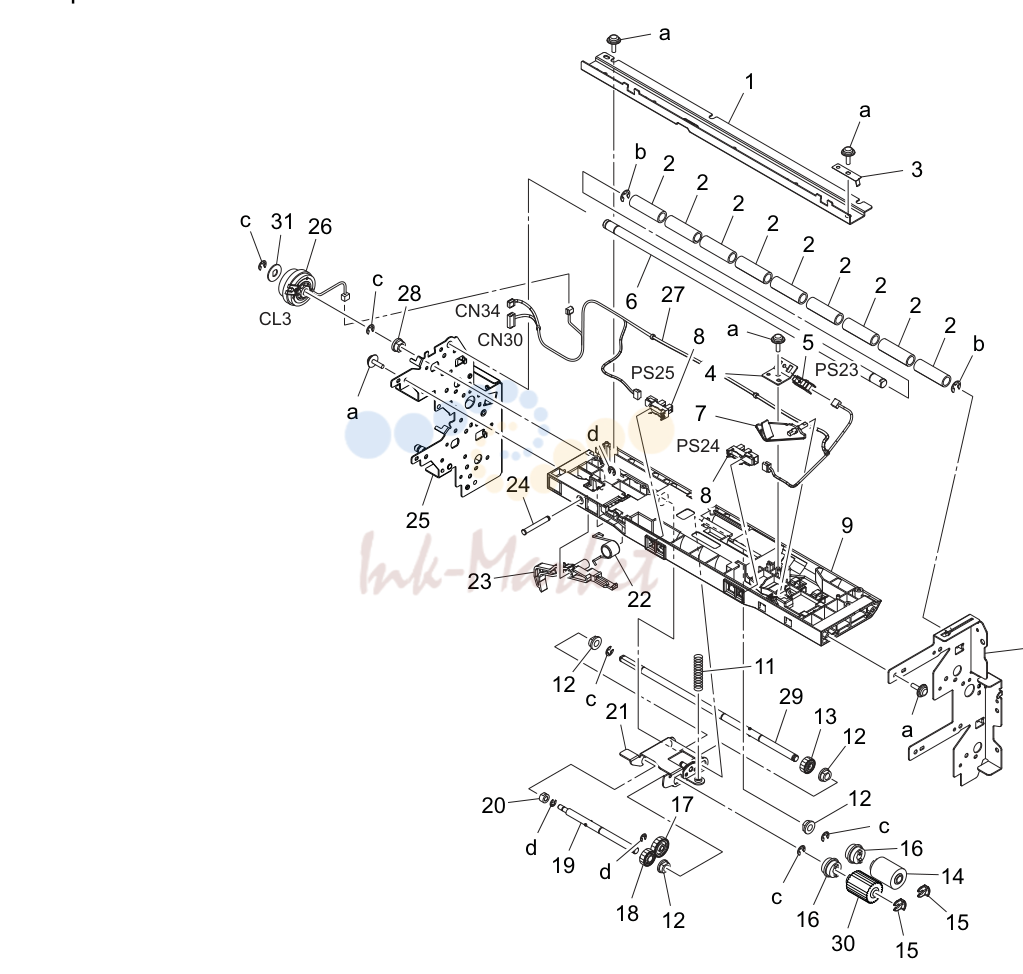 Tray 1 подача бумаги секция (P17)