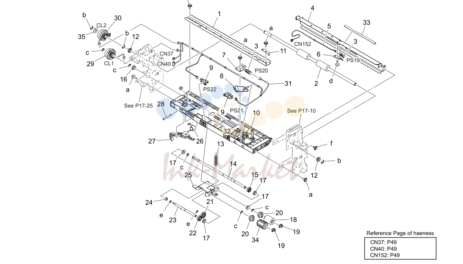 Tray 2 подача бумаги секция (P19)