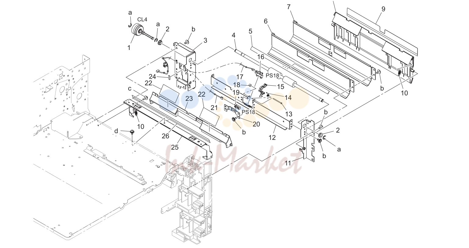 2nd подача бумаги секция (P13)