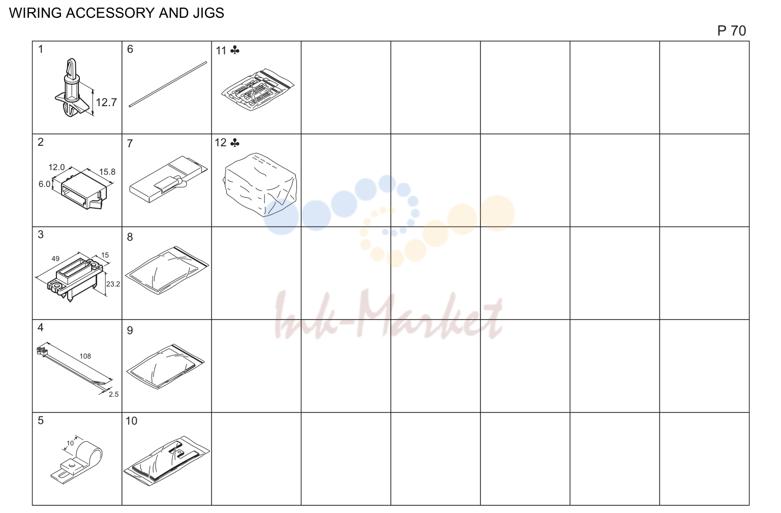 Wiring accessory and jigs (P70)