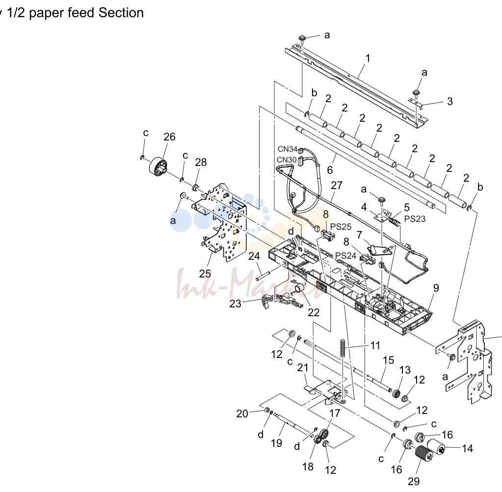 Tray 1/2 подача бумаги секция (P17)