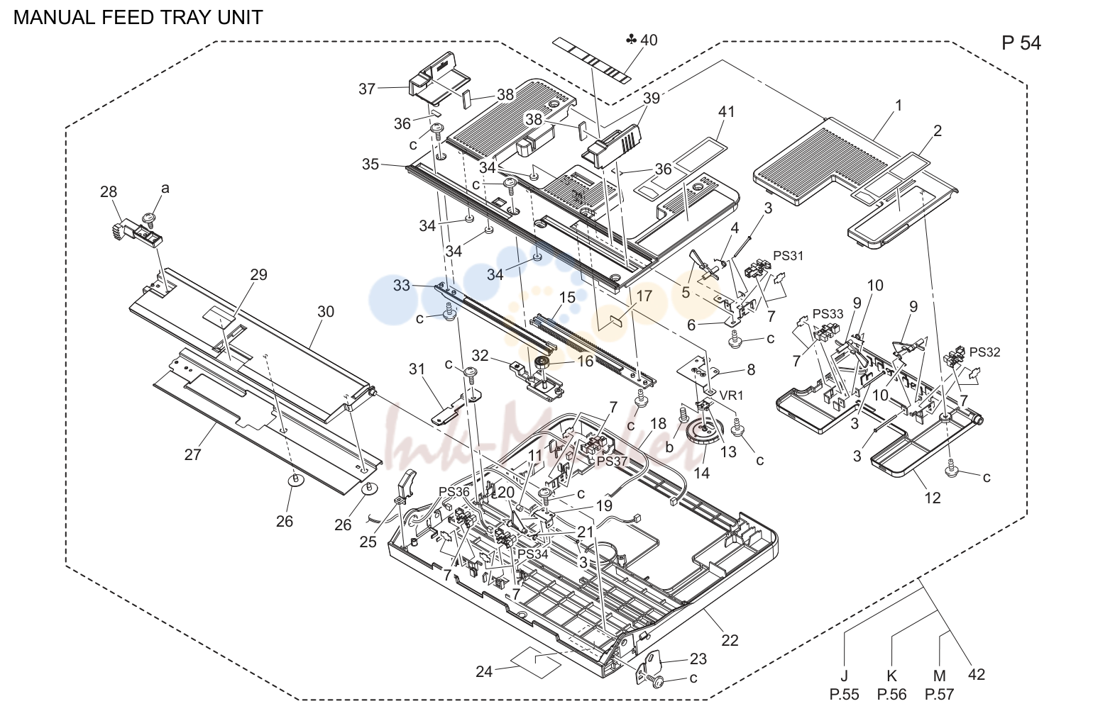 Manual feed tray узел (P54)