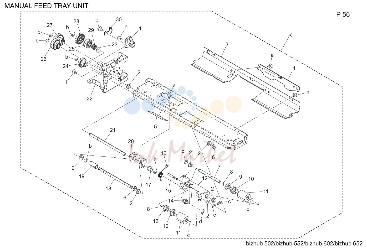Manual feed tray узел (P56)