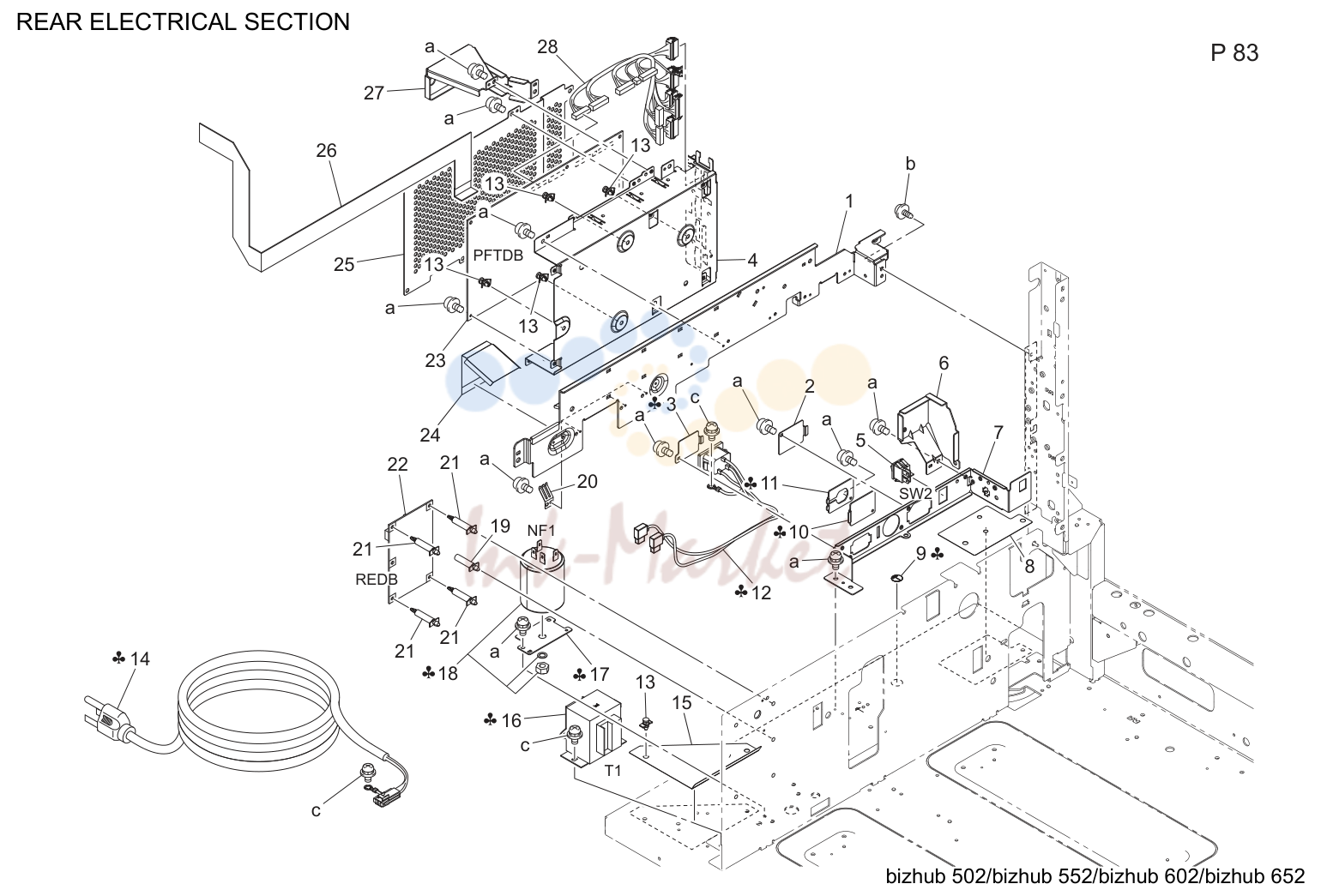 Rear electrical секция (P83)