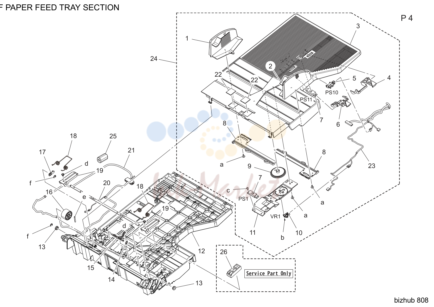 Adf подача бумаги tray секция (P4)