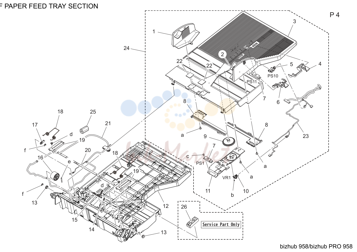 Adf подача бумаги tray секция (P4)