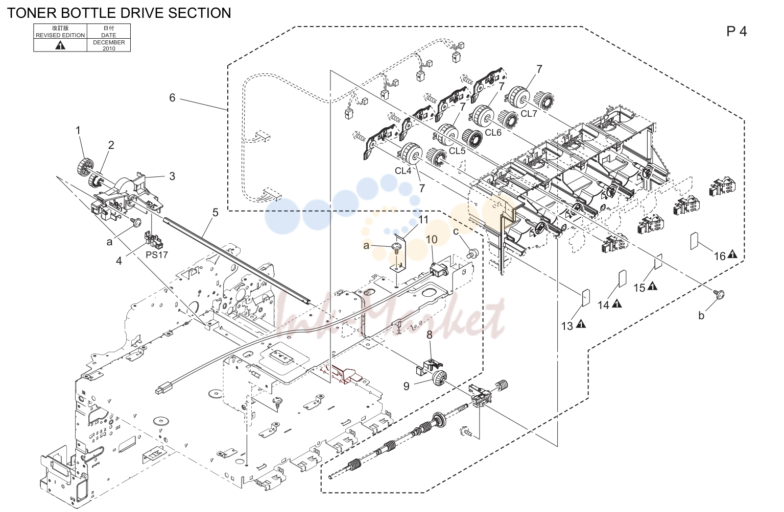 6. TONER BOTTLE DRIVE SECTION