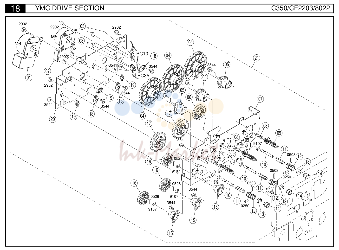 19. 18 YMC DRIVE SECTION C350/CF2203/8022 35