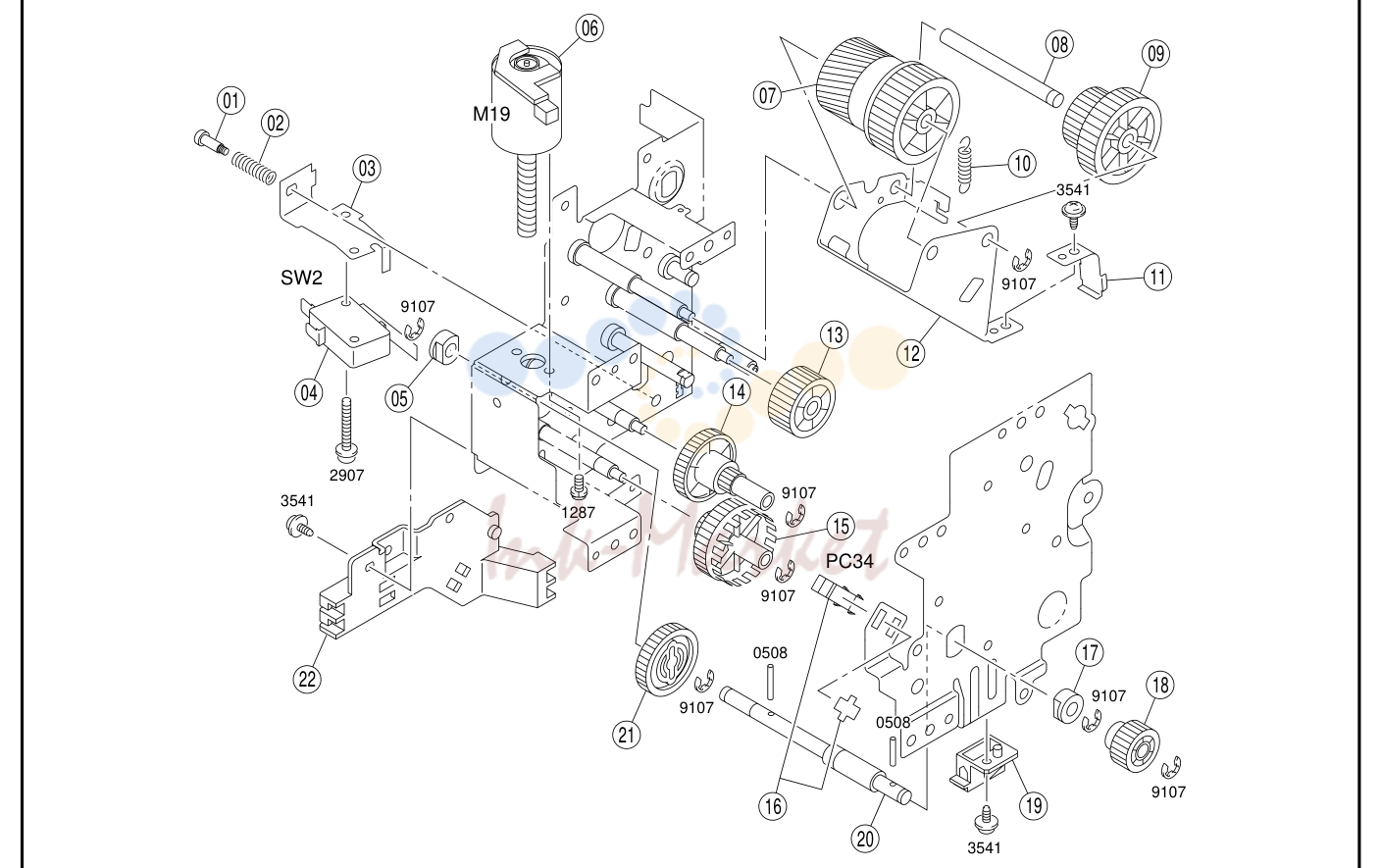 21. 20 FUSING DRIVE SECTION(B) C350/CF2203/8022 39