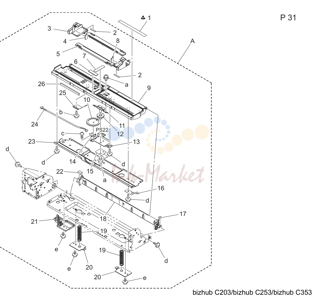 Manual feed tray узел (P31)