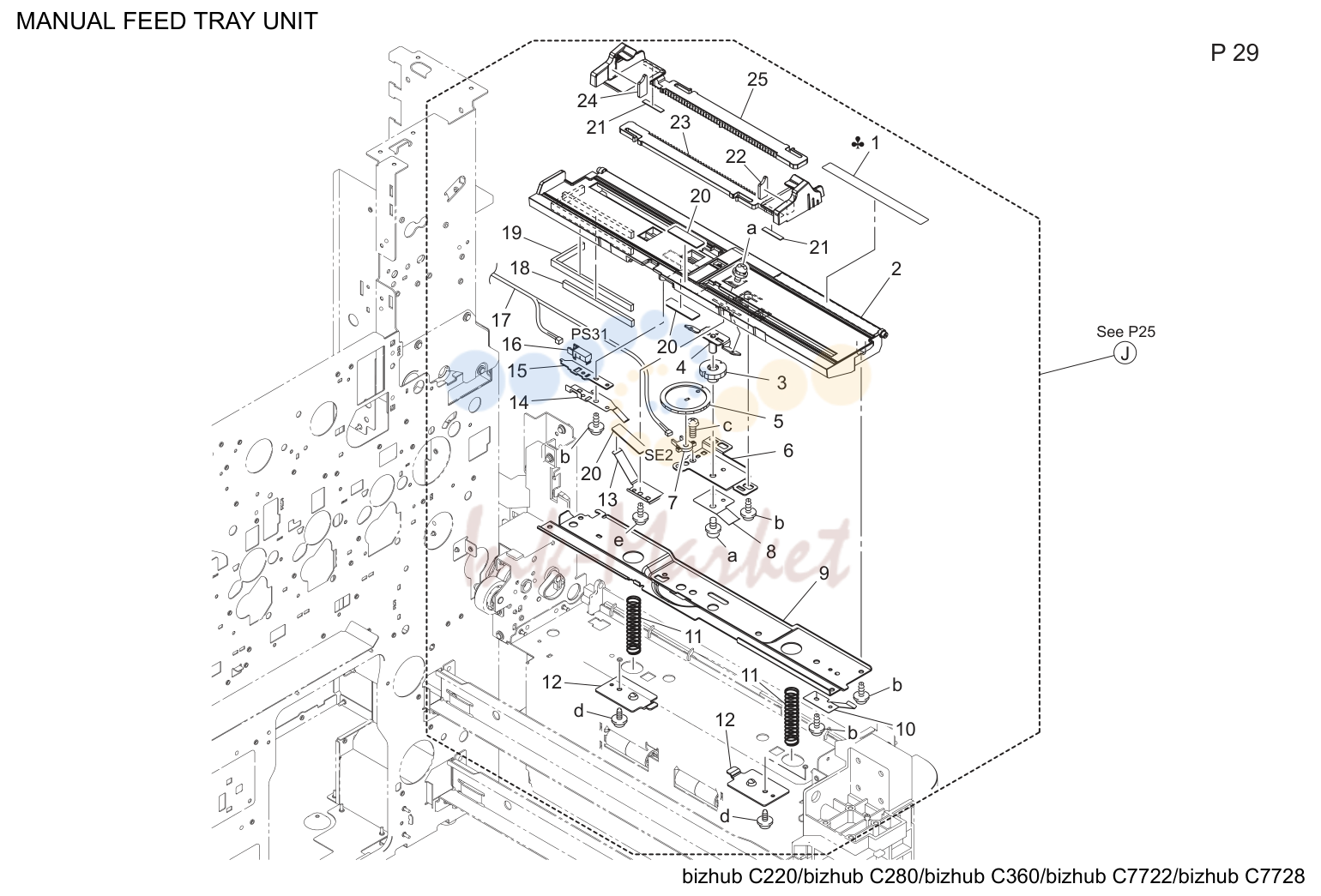 Manual feed tray узел (P29)