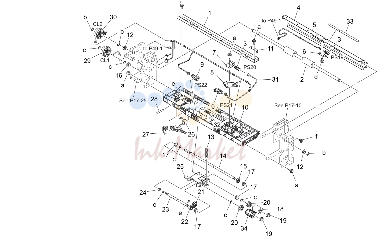 2nd подача бумаги секция (P19)